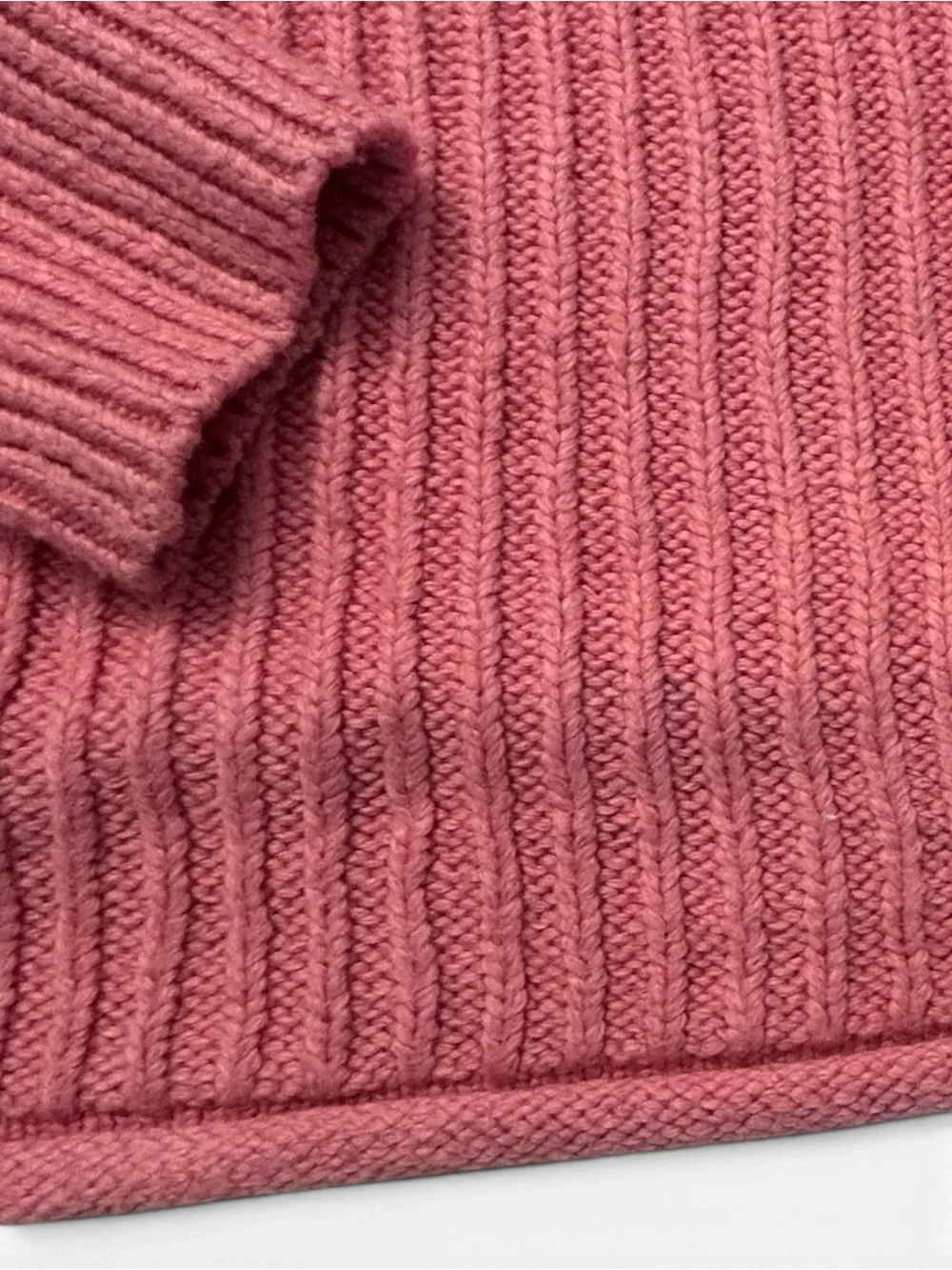 ALC Oversized Ribbed Knit Crewneck Rolled Hem Sweater Pink S EUC Cashmere Blend